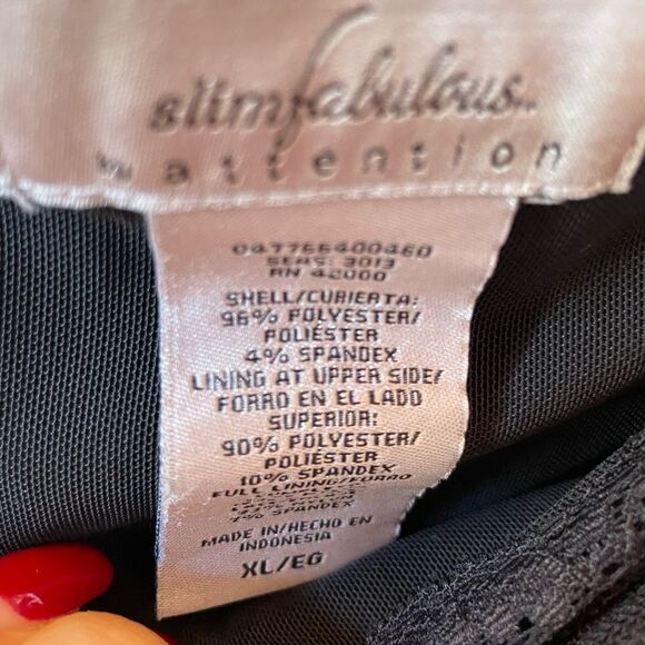 BLACK PENCIL SKIRT BY SLIMFABULOUS BY ATTENTION FULLY LINED PLUS SIZE XL - Picture 3 of 4